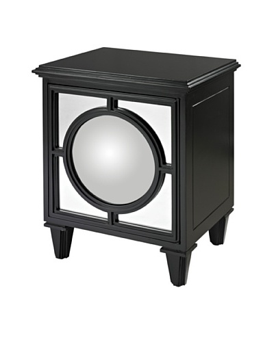 Sterling Home Cabinet With Covex Mirror, Black