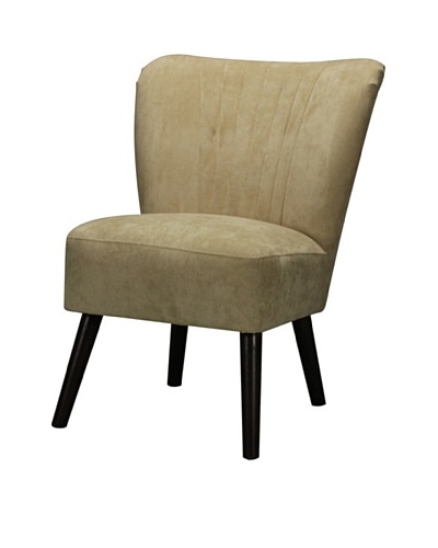 Sterling Home Mid Century-Style Chair, Dark Mahogany/Cream