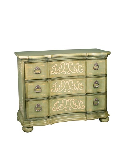 Sterling Home Argent Scroll Chest, Green/Cream