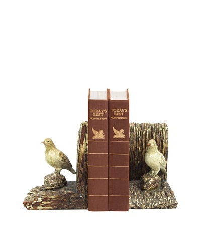 Sterling Home Pair of Woodland Bird Bookends, Brown