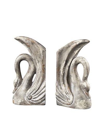 Sterling Home Swan Bookends, Restoration Grey