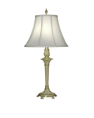 Stiffel Lighting Satin Brass and White Antique Tall Table LampAs You See