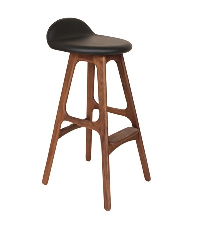 Stilnovo Erik Buck Bar Stool, Black/Walnut