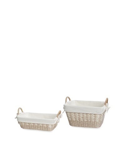 Creative Bath Arcadia 2 Piece Storage/Vanity Basket Set, Natural/Bleach Finish