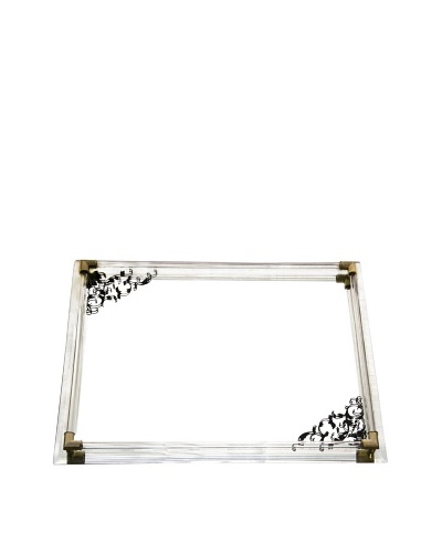Allure Mirror Vanity Tray with Gold Accents