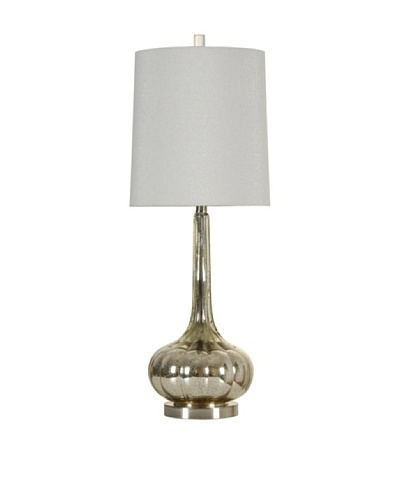 StyleCraft Glass Table Lamp, Mercury Silver/Brushed Steel