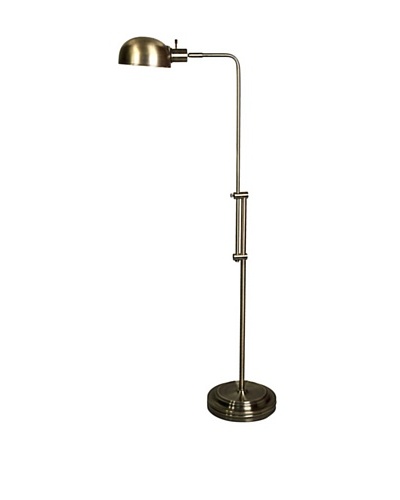 StyleCraft Adjustable Pharmacy Floor Lamp, Antique Brass