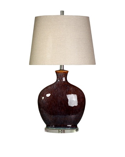 StyleCraft Ceramic/Acrylic Table Lamp, Plum