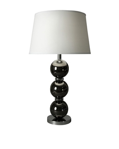 StyleCraft Table Lamp with Hardback Drum Shade, Black Nickel/Chrome