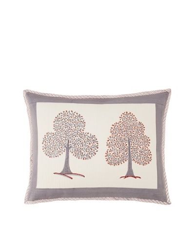 Suchiras Tree of Life Sham, Grey/Orange Red, Standard