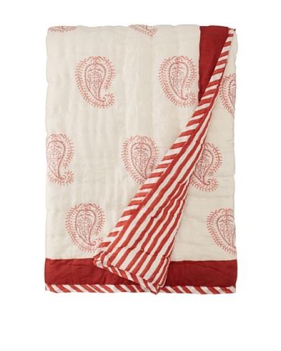 Suchiras Paisley Qulited Throw, Red, 45″ x 60″