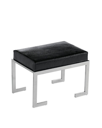 Sunpan Bridget Black Crocodile Stool