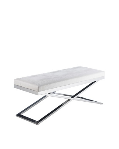 Sunpan Crawford X-Base Bench, Croco White