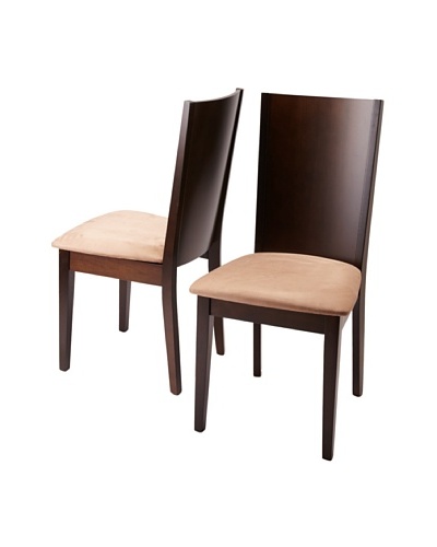 Sunpan Set of 2 Brazil Chairs, Dark Brown