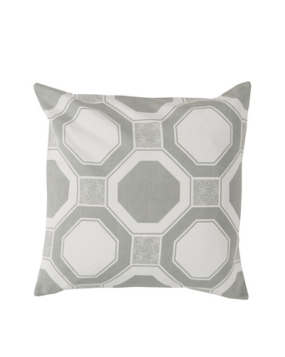 Surya Geometric Throw Pillow, Whisper White