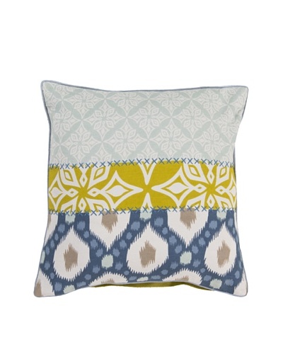 Surya Patterned Throw Pillow, Misty Blue