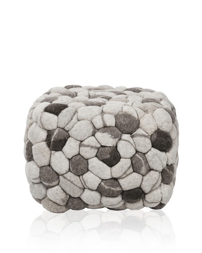 Surya Pebble Pouf, Winter White