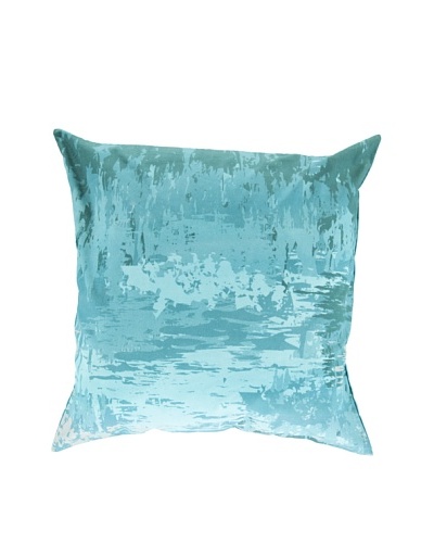 Surya Watercolor-Inspired Throw Pillow, Blue/Turquoise, 22″ x 22″