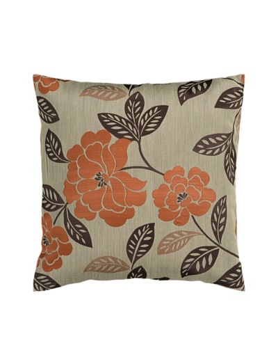 Surya Floral Throw Pillow, Seal Brown