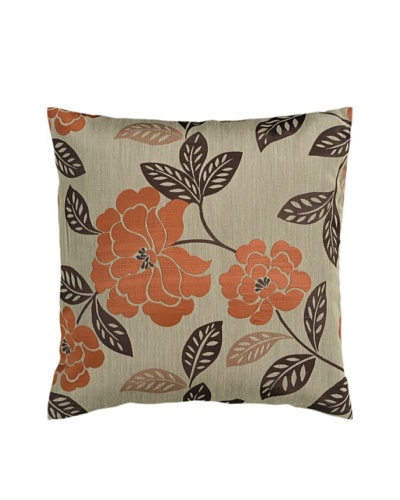Surya Floral Throw Pillow, Seal Brown