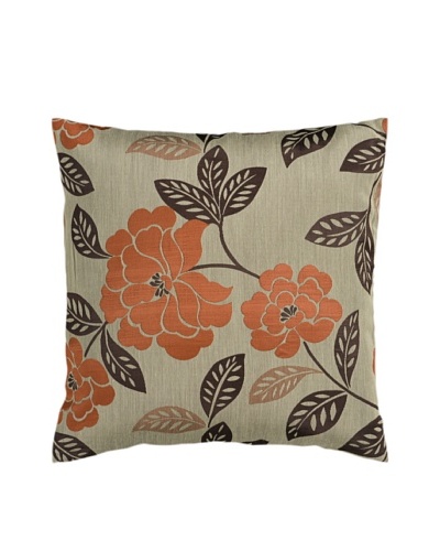 Surya Floral Throw Pillow, Seal Brown