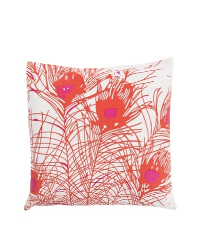 Surya Peacock Throw Pillow, Bright Rose