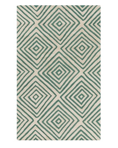 Surya Squares Rug, Cream, 5′ x 8′