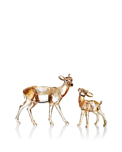 Swarovski Crystal Doe & Fawn Golden Shadow, 11.75x4.1x5.75