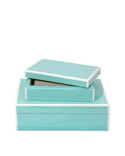 Swing Design Set of 2 Elle Lacquer Storage Boxes [Turquoise]