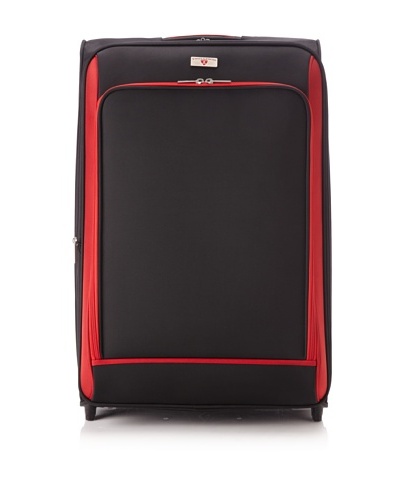 Swiss Legend Unisex 28″ Expandable Wheeled Upright, Black/Red, One Size