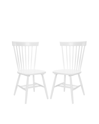 Safavieh Set of 2 American Home Collection Bristol Spindle Side Chairs, White