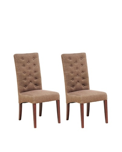 Verde Collection Set of 2 Soho Side Chairs, Colonial Brown