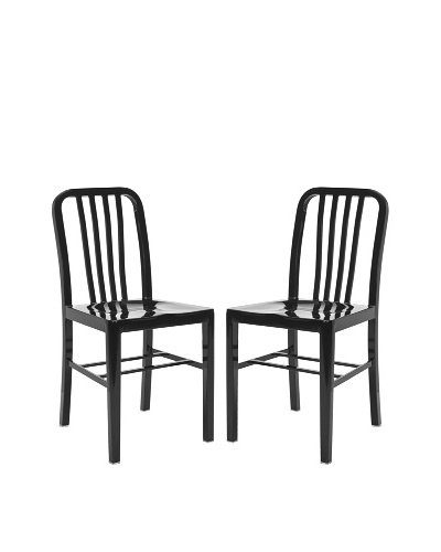 Safavieh Set of 2 Polaris Side Chairs, Black