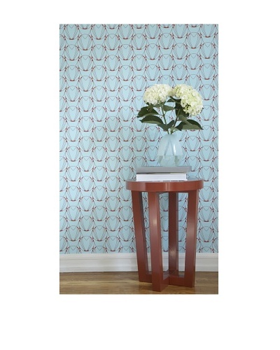 Tempaper Designs Alto Self-Adhesive Temporary Wallpaper [Caribbean Blue/Coral Red]