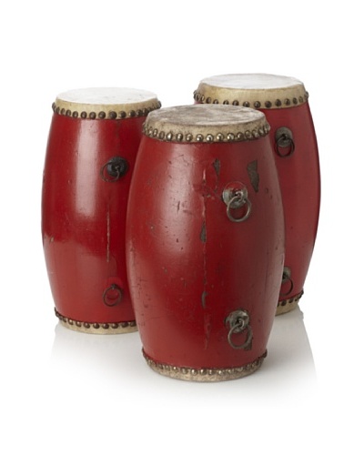 Set of 3 Small Red Drums