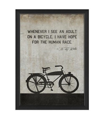 The Artwork Factory Bicycle Einstein Framed Giclée, White