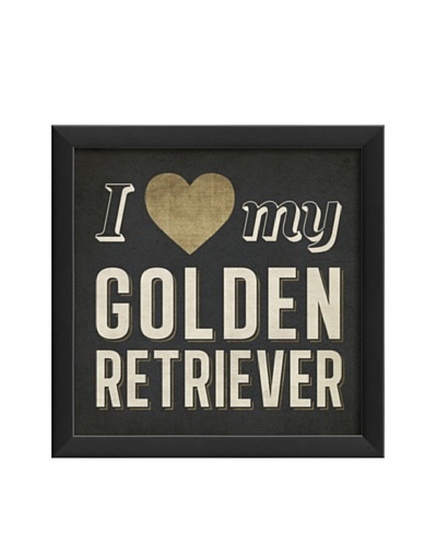 The Artwork Factory I Heart My Golden Retriever Framed Giclée