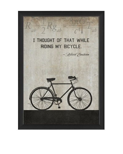 The Artwork Factory Bicycle Einstein Framed Giclée, White