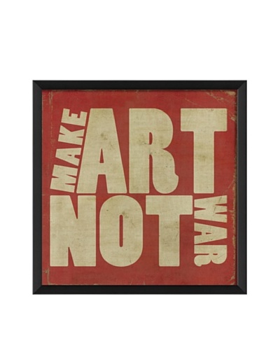 The Artwork Factory Make Art Not War Framed Giclée, Red