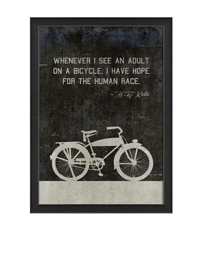 The Artwork Factory Bicycle Einstein Framed Giclée, Black