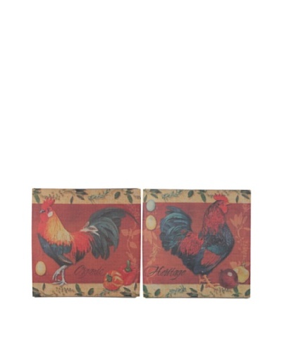 Set of 2 Burlap Rooster