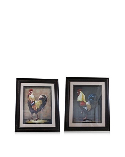 Set of 2 3D Rooster Frames