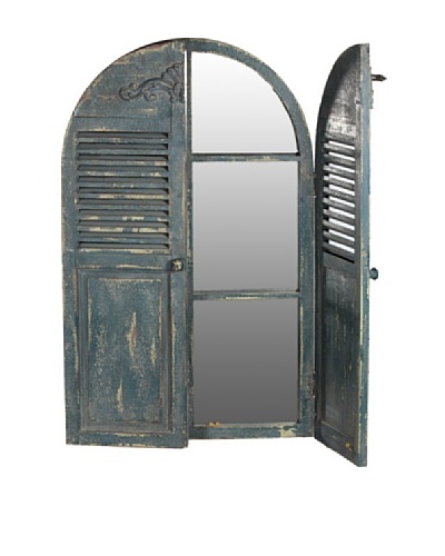 Wooden Mirror with Shutters