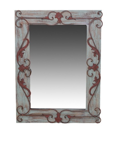 Wooden Mirror with Metal