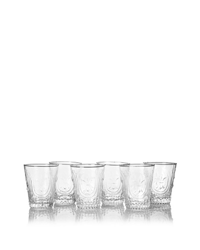 The HomePort Collection Set of 6 Lela Cordial Glasses, Clear