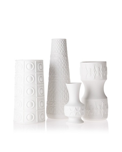 The HomePort Collection Set of 4 Deco Blanc Vases