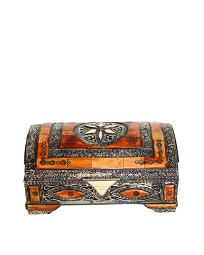 Badia Metal and Bone Rectangular Jewelry Box