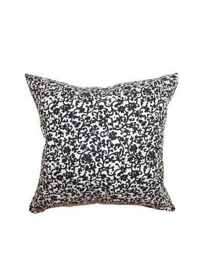 The Pillow Collection Vappi Floral Pillow, Black/White