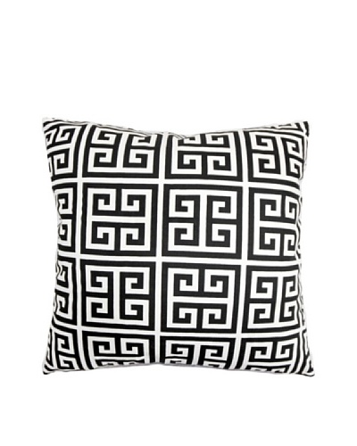 The Pillow Collection Paros Greek Key Pillow, Black