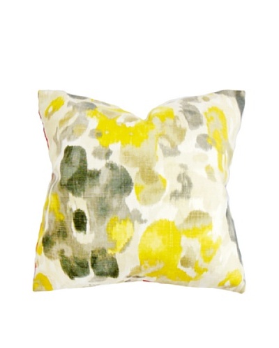 The Pillow Collection Delyne Floral Pillow, Yellow/Black, 18 x 18